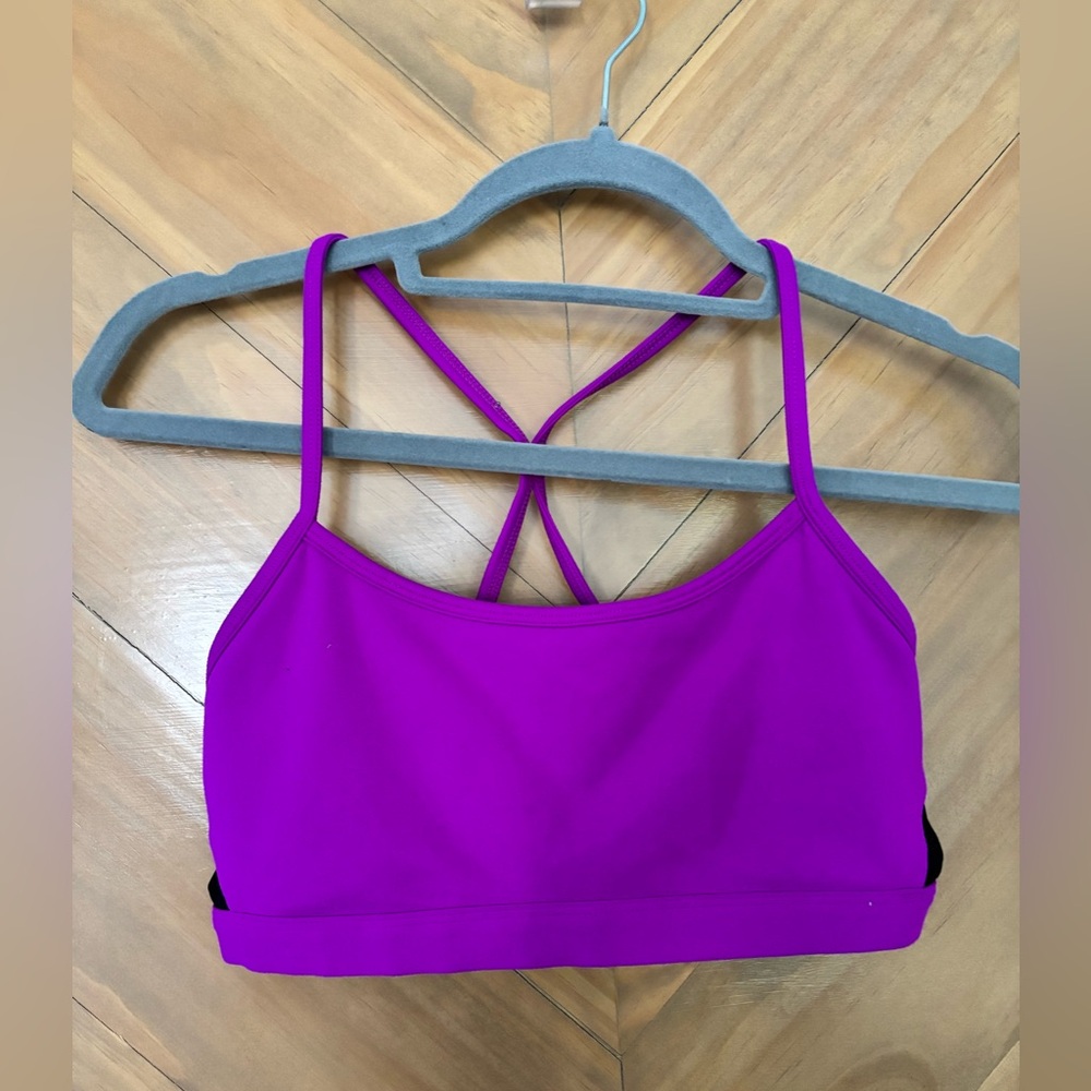 Fabletics Magenta Strappy Sports Bra